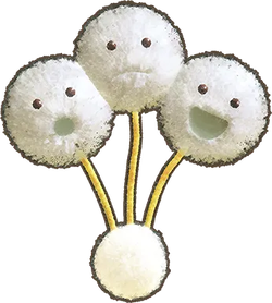 Official artwork of a Scatterpuff in Yoshi and the Mysterious Book