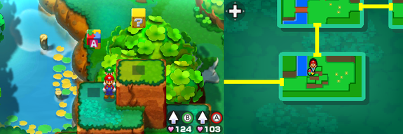 Fourteenth and fifteenth blocks in Dimble Wood of Mario & Luigi: Bowser's Inside Story + Bowser Jr.'s Journey.