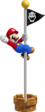 Mario, on a Goal Pole.