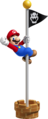 Mario, holding onto a Goal Pole