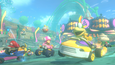 Larry Koopa races in the underwater portion of the Water Park stage in Mario Kart 8.