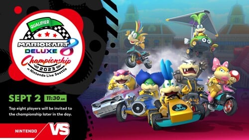 Banner for the second Mario Kart 8 Deluxe Championship 2023 Qualifier tournament