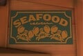 Sign reading "Seafood"