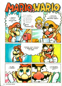 Page 1 of the Mario vs. Wario: The Birthday Bash comic