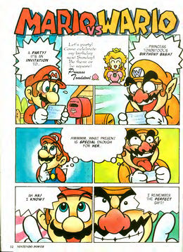 Page 1 of the Mario vs. Wario: The Birthday Bash comic