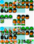 Sprite sheet featuring an early version of Mask Koopa, along with similar faces being used for typical Goomba and Bullet Bill.
