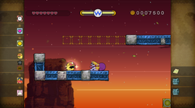 Wario near the golden enemy in Derailed Express