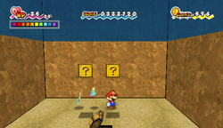 First two ? Blocks in Gap of Crag of Super Paper Mario.