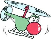 Helicopter Yoshi artwork for Super Mario World 2: Yoshi's Island