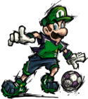 Super Mario Strikers Artwork: Luigi