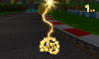 Wario is affected by Lightning in Mario Kart 7