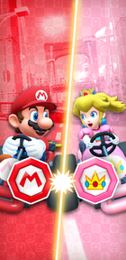 The Mario vs. Peach Tour from Mario Kart Tour