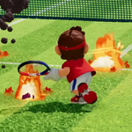A Fire obstacle, from Mario Tennis Fever