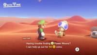 Hint Toad in Sand Kingdom of Super Mario Odyssey