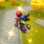 Mario performing a Trick in Mario Kart Wii