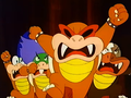 The remaining Koopalings charge towards the heroes.