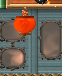 Spike Bomb clips into the ceiling in New Super Mario Bros Wii