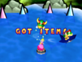 Princess Peach gets an item in Mario Party 3.
