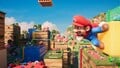 Mario about to jump from a wall in a commercial for a McDonald's Happy Meal tie-in with The Super Mario Bros. Movie