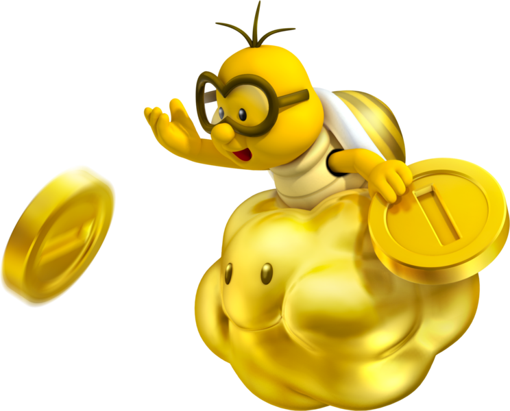 File:Golden Lakitu Artwork - New Super Mario Bros. 2.png