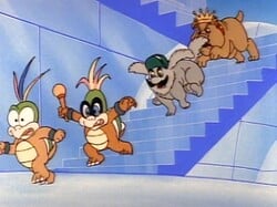 Life's Ruff - A scene where "It's a Dog's Life" plays