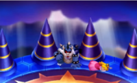 The graphical changes between both versions, showing Dark Bowser being defeated