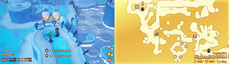 11th and 12th blocks in Slippenglide Island from Mario & Luigi: Brothership