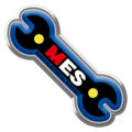 A Mario Electrical Support badge (blue)