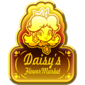 A Daisy's Flower Market gold badge from Mario Kart Tour