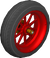 The SlimSpoke_BlackRed tires from Mario Kart Tour