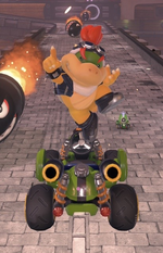 Bowser Jr. (Biker Jr.) performing a trick.