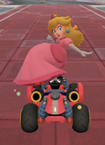 Peach performing a trick.