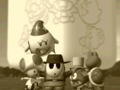 The rest of the Cube Hit Five views Shy Guy's attire.