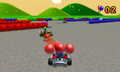Mario battles in GBA Battle Course 1.