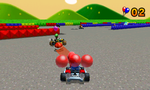 Mario participates in a Balloon Battle in Mario Kart 7