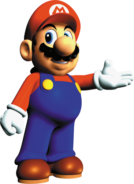 File:Mario Presenting Artwork - Super Mario 64.png