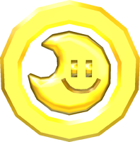 A render of a moon coin from nsmb2