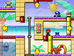 A screenshot of Room 2-5 from Mario vs. Donkey Kong 2: March of the Minis.