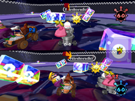 A Shine Thief battle at Nintendo GameCube.