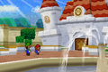 Mario and Luigi arriving at Peach's Castle.