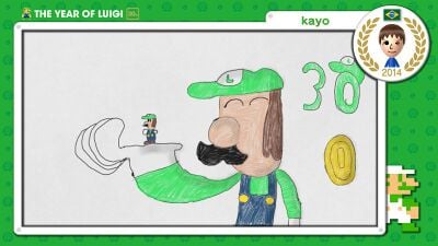 The Year of Luigi art submission created by Miiverse user kayo and selected by Nintendo