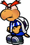 Sprite of a Koopa Striker from Super Paper Mario.