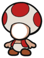 A faceless red Toad