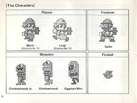 The characters page of the Wrecking Crew manual.
