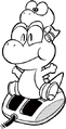 Yoshi and a Baby Yoshi on a Super NES Mouse Page 143