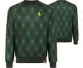 A Super Mario-themed sweatshirt with an argyle pattern