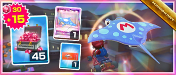 The Polka-Dot Manta Glider Pack from the Summer Tour in Mario Kart Tour