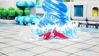 The Mega Snaptor grounded by water after a successful Luigi Logic in Mario & Luigi: Brothership.