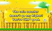 The message that displays when the player collects 9,999,999 total coins.