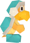 An origami Ice Bro from Paper Mario: The Origami King.
